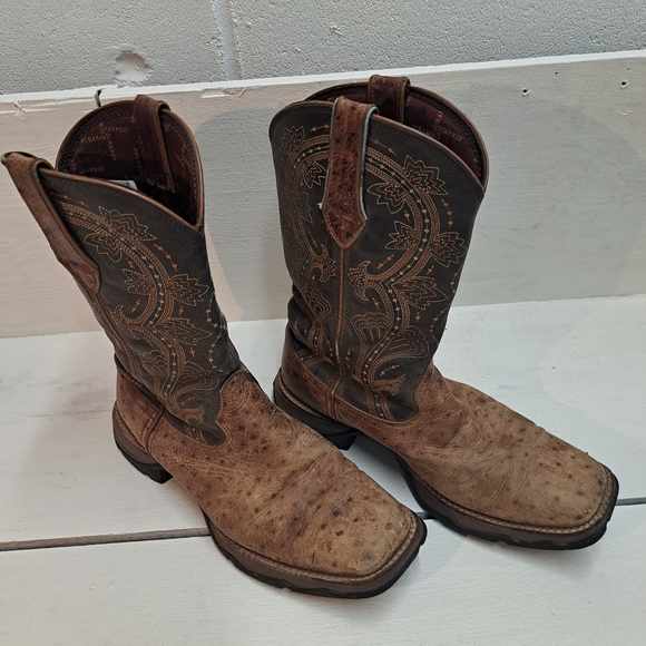 Durango Tan and Gray Heeled Boots - Picture 2 of 7